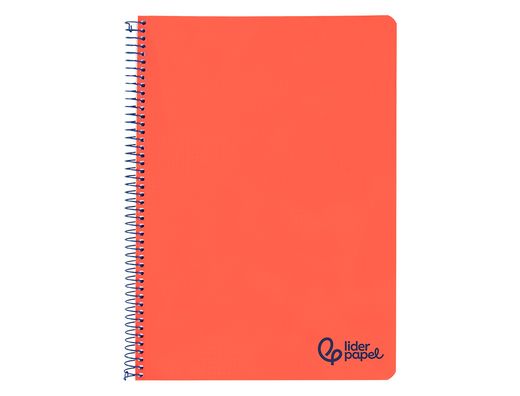 Cuaderno espiral liderpapel A4 wonder tapa plastico 80h 90gr rayado horizontal con margen color rojo