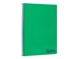 Cuaderno espiral liderpapel A4 wonder tapa plastico 80h 90gr rayado horizontal con margen color verde oscuro