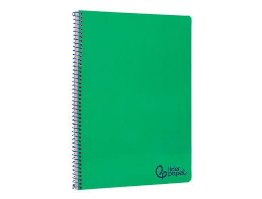 Cuaderno espiral liderpapel A4 wonder tapa plastico 80h 90gr rayado horizontal con margen color verde oscuro