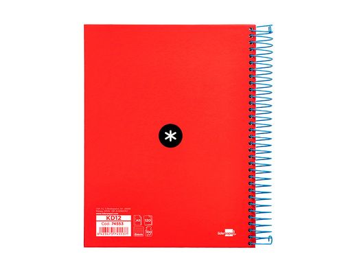 Cuaderno espiral liderpapel a5 micro antartik tapa forrada 120 h 100g horizontal 5 bandas6 taladros colores surtidos