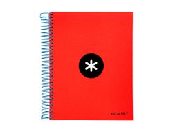 Cuaderno espiral liderpapel a5 micro antartik tapa forrada 120 h 100g horizontal 5 bandas6 taladros colores surtidos