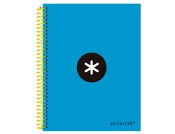 Cuaderno Espiral Liderpapel A5 Micro Antartik Tapa Forrada 120 H 100G Liso con Bandas 6 Taladros Color Azul