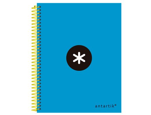 Cuaderno Espiral Liderpapel A5 Micro Antartik Tapa Forrada 120 H 100G Liso con Bandas 6 Taladros Color Azul