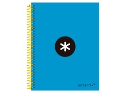 Cuaderno Espiral Liderpapel A5 Micro Antartik Tapa Forrada 120H 90 gr Cuadro5Mm 5 Bandas 6 Taladros Color Azul