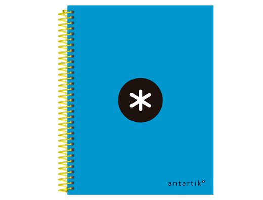 Cuaderno Espiral Liderpapel A5 Micro Antartik Tapa Forrada 120H 90 gr Cuadro5Mm 5 Bandas 6 Taladros Color Azul