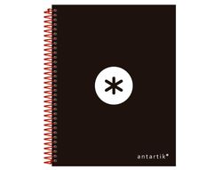 Cuaderno Espiral Liderpapel A5 Micro Antartik Tapa Forrada 120H 90 gr Cuadro5Mm 5 Bandas 6 Taladros Color Negro