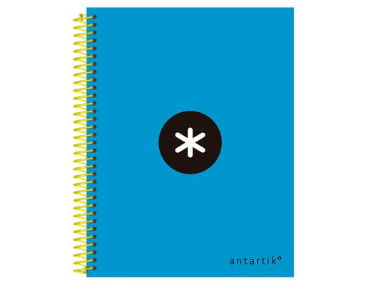 Cuaderno Espiral Liderpapel A5 Micro Antartik Tapa Forrada 120H 90 gr Horizontal 5 Bandas 6 Taladros Color Azul