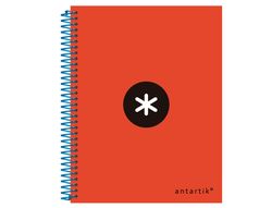 Cuaderno Espiral Liderpapel A5 Micro Antartik Tapa Forrada 120H 90 gr Horizontal 5 Bandas 6 Taladros Color Rojo.