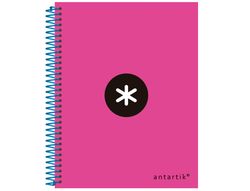 Cuaderno Espiral Liderpapel A5 Micro Antartik Tapa Forrada 120H 90 gr Horizontal 5 Bandas 6 Taladros Color Rosa