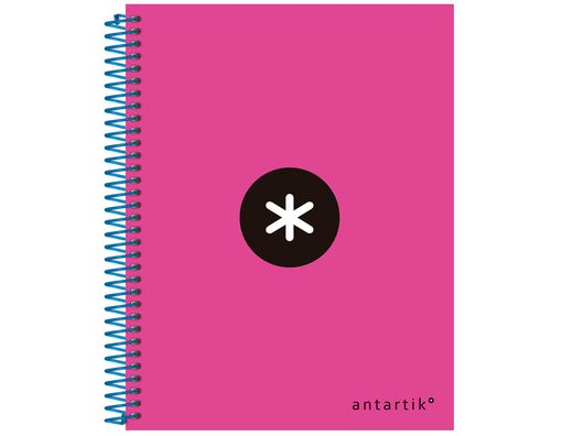 Cuaderno Espiral Liderpapel A5 Micro Antartik Tapa Forrada 120H 90 gr Horizontal 5 Bandas 6 Taladros Color Rosa