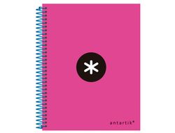 Cuaderno Espiral Liderpapel A5 Micro Antartik Tapa Forrada 120H 90 gr Liso con Bandas 6 Taladros Color Rosa Fluor