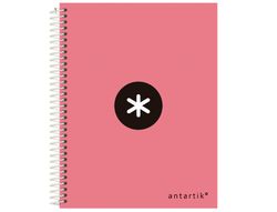 Cuaderno espiral liderpapel a5 micro antartik tapa forrada 120h 90 gr cuadro 5 mm 5 band6 taladros color coral