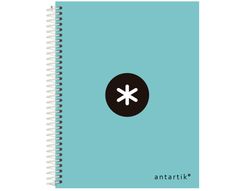 Cuaderno espiral liderpapel a5 micro antartik tapa forrada 120h 90 gr cuadro 5 mm 5 band6 taladros color menta