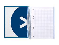 Cuaderno espiral liderpapel a5 micro antartik tapa forrada 120h 90 gr cuadro 5mm 5 banda6 taladros color azul oscuro