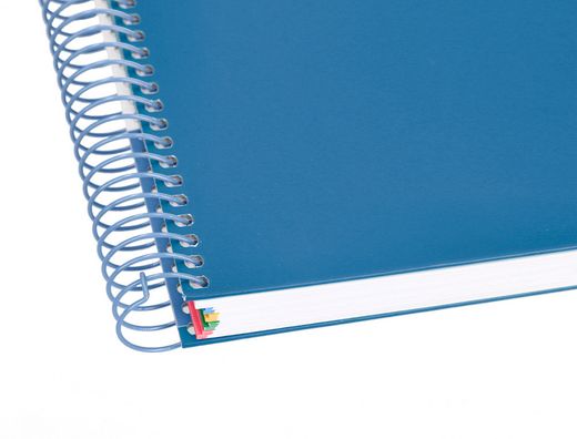 Cuaderno espiral liderpapel a5 micro antartik tapa forrada 120h 90 gr cuadro 5mm 5 banda6 taladros color azul oscuro