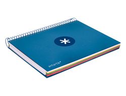 Cuaderno espiral liderpapel a5 micro antartik tapa forrada 120h 90 gr cuadro 5mm 5 banda6 taladros color azul oscuro