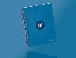 Cuaderno espiral liderpapel a5 micro antartik tapa forrada 120h 90 gr cuadro 5mm 5 banda6 taladros color azul oscuro