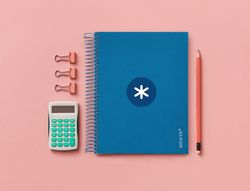 Cuaderno espiral liderpapel a5 micro antartik tapa forrada 120h 90 gr cuadro 5mm 5 banda6 taladros color azul oscuro