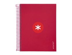 Cuaderno espiral liderpapel a5 micro antartik tapa forrada 120h 90 gr cuadro 5mm 5 banda6 taladros color frambuesa