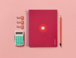 Cuaderno espiral liderpapel a5 micro antartik tapa forrada 120h 90 gr cuadro 5mm 5 banda6 taladros color frambuesa