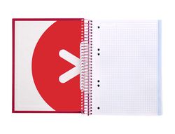 Cuaderno espiral liderpapel a5 micro antartik tapa forrada 120h 90 gr cuadro 5mm 5 banda6 taladros color frambuesa