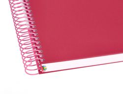 Cuaderno espiral liderpapel a5 micro antartik tapa forrada 120h 90 gr cuadro 5mm 5 banda6 taladros color frambuesa