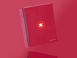 Cuaderno espiral liderpapel a5 micro antartik tapa forrada 120h 90 gr cuadro 5mm 5 banda6 taladros color frambuesa
