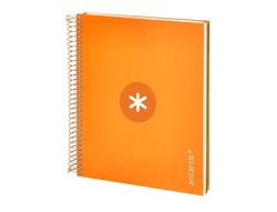 Cuaderno espiral liderpapel a5 micro antartik tapa forrada 120h 90 gr cuadro 5mm 5 banda6 taladros color mostaza