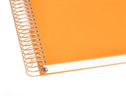 Cuaderno espiral liderpapel a5 micro antartik tapa forrada 120h 90 gr cuadro 5mm 5 banda6 taladros color mostaza