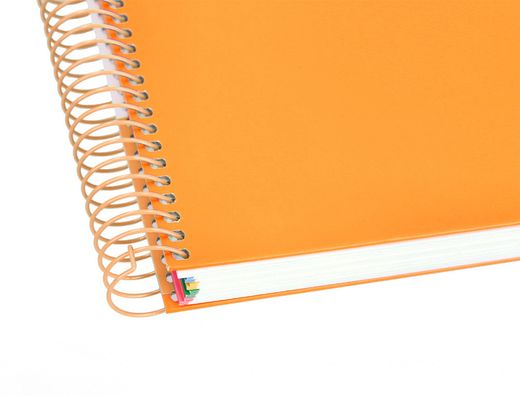 Cuaderno espiral liderpapel a5 micro antartik tapa forrada 120h 90 gr cuadro 5mm 5 banda6 taladros color mostaza