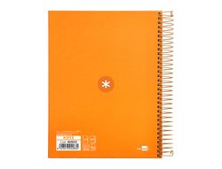 Cuaderno espiral liderpapel a5 micro antartik tapa forrada 120h 90 gr cuadro 5mm 5 banda6 taladros color mostaza