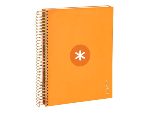 Cuaderno espiral liderpapel a5 micro antartik tapa forrada 120h 90 gr cuadro 5mm 5 banda6 taladros color mostaza