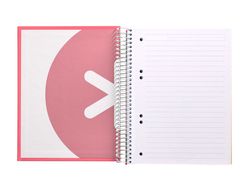 Cuaderno espiral liderpapel a5 micro antartik tapa forrada 120h 90 gr horizontal 5 banda6 taladros color coral
