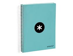 Cuaderno espiral liderpapel a5 micro antartik tapa forrada 120h 90 gr horizontal 5 banda6 taladros color menta