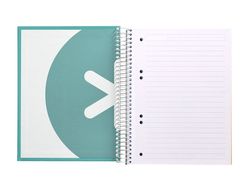 Cuaderno espiral liderpapel a5 micro antartik tapa forrada 120h 90 gr horizontal 5 banda6 taladros color menta