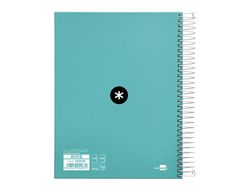Cuaderno espiral liderpapel a5 micro antartik tapa forrada 120h 90 gr horizontal 5 banda6 taladros color menta