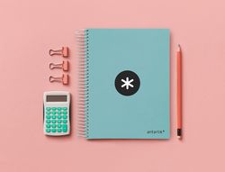 Cuaderno espiral liderpapel a5 micro antartik tapa forrada 120h 90 gr horizontal 5 banda6 taladros color menta