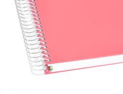 Cuaderno espiral liderpapel a5 micro antartik tapa forrada 120h 90 gr liso 5 bandas 6 taladros color coral
