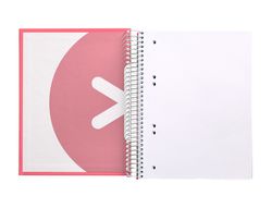 Cuaderno espiral liderpapel a5 micro antartik tapa forrada 120h 90 gr liso 5 bandas 6 taladros color coral