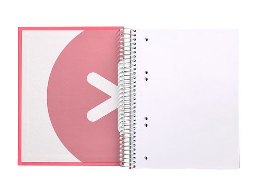 Cuaderno espiral liderpapel a5 micro antartik tapa forrada 120h 90 gr liso 5 bandas 6 taladros color coral
