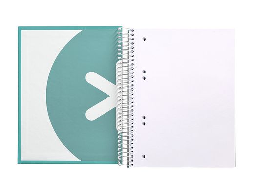 Cuaderno espiral liderpapel a5 micro antartik tapa forrada 120h 90 gr liso 5 bandas 6 taladros color menta