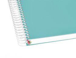 Cuaderno espiral liderpapel a5 micro antartik tapa forrada 120h 90 gr liso 5 bandas 6 taladros color menta