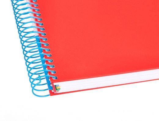 Cuaderno espiral liderpapel a5 micro antartik tapa forrada120h 100gr cuadro 5mm 5 bandas6 taladros colores surtidos