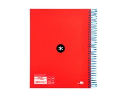 Cuaderno espiral liderpapel a5 micro antartik tapa forrada120h 100gr cuadro 5mm 5 bandas6 taladros colores surtidos