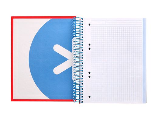 Cuaderno espiral liderpapel a5 micro antartik tapa forrada120h 100gr cuadro 5mm 5 bandas6 taladros colores surtidos
