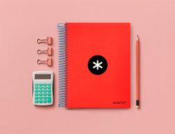 Cuaderno espiral liderpapel a5 micro antartik tapa forrada120h 100gr cuadro 5mm 5 bandas6 taladros colores surtidos