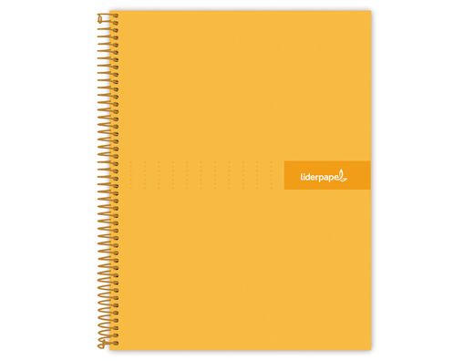 Cuaderno espiral liderpapel a5 micro crafty tapa forrada 120h 90 gr cuadro 5mm 5 bandas6 taladros color naranja