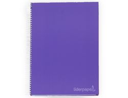 Cuaderno espiral liderpapel a5 micro jolly tapa forrada 140h 75 gr cuadro 5mm 5 bandas, 6 taladros colores surtidos