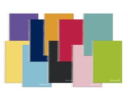 Cuaderno espiral liderpapel a5 micro jolly tapa forrada 140h 75 gr horizontal 5 bandas6 taladros colores surtidos