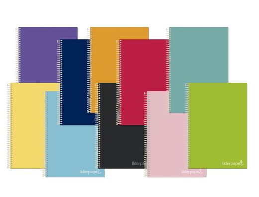 Cuaderno espiral liderpapel a5 micro jolly tapa forrada 140h 75 gr horizontal 5 bandas6 taladros colores surtidos